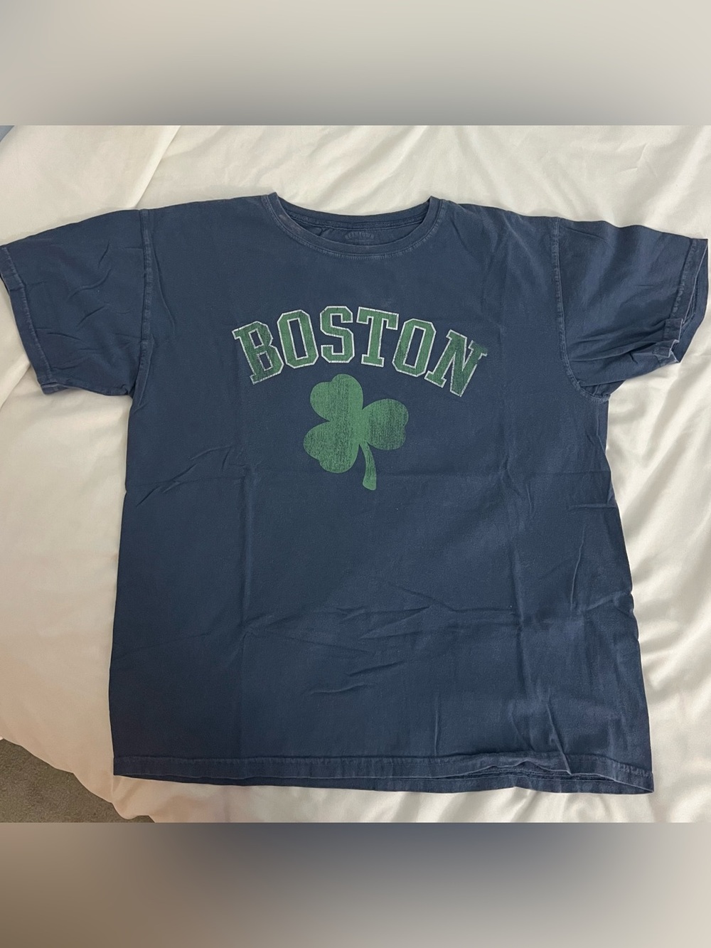 Navy Boston Shamrock Graphic Tee